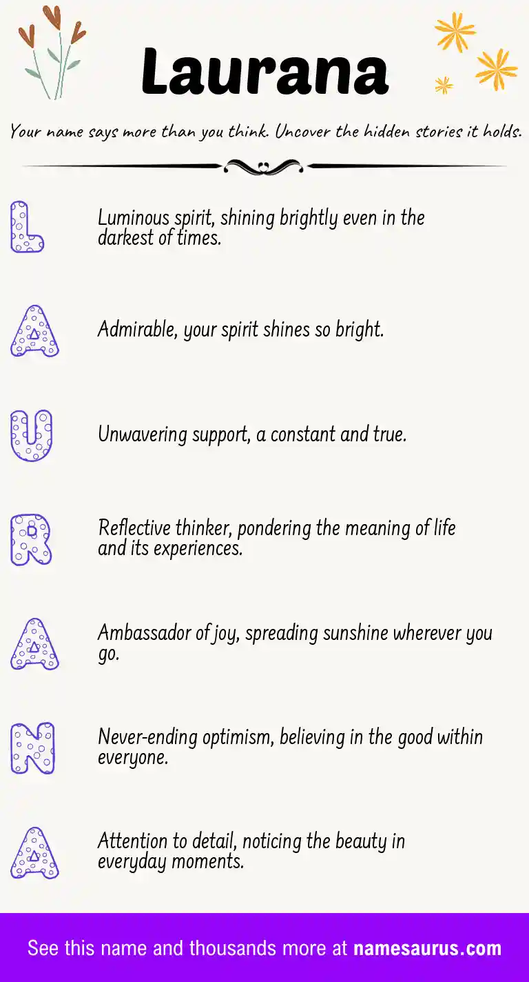 Acrostic poem about Laurana.