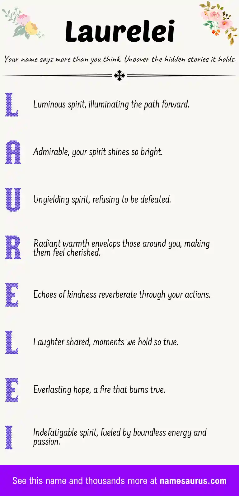 Acrostic poem about Laurelei.