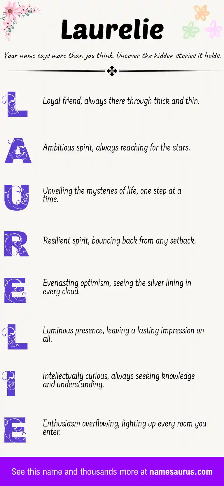 Acrostic poem about Laurelie.