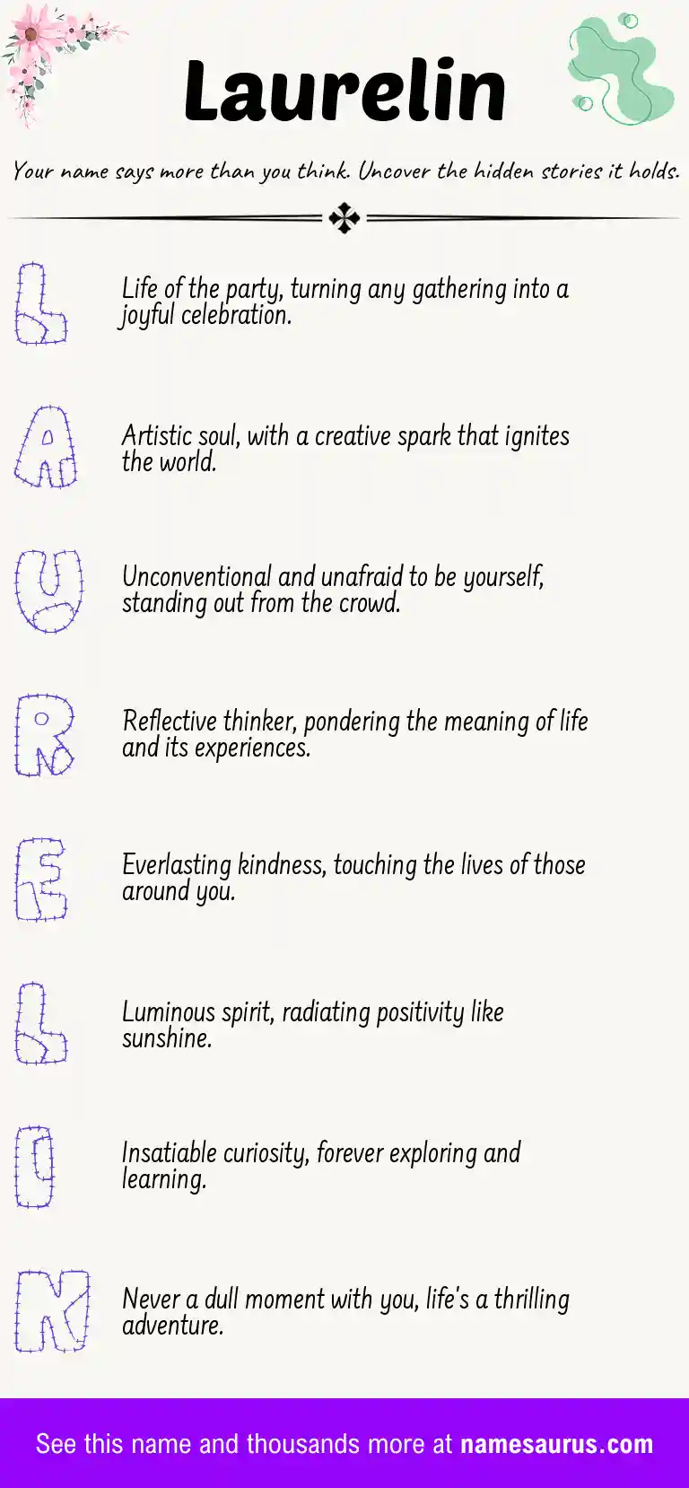 Acrostic poem about Laurelin.