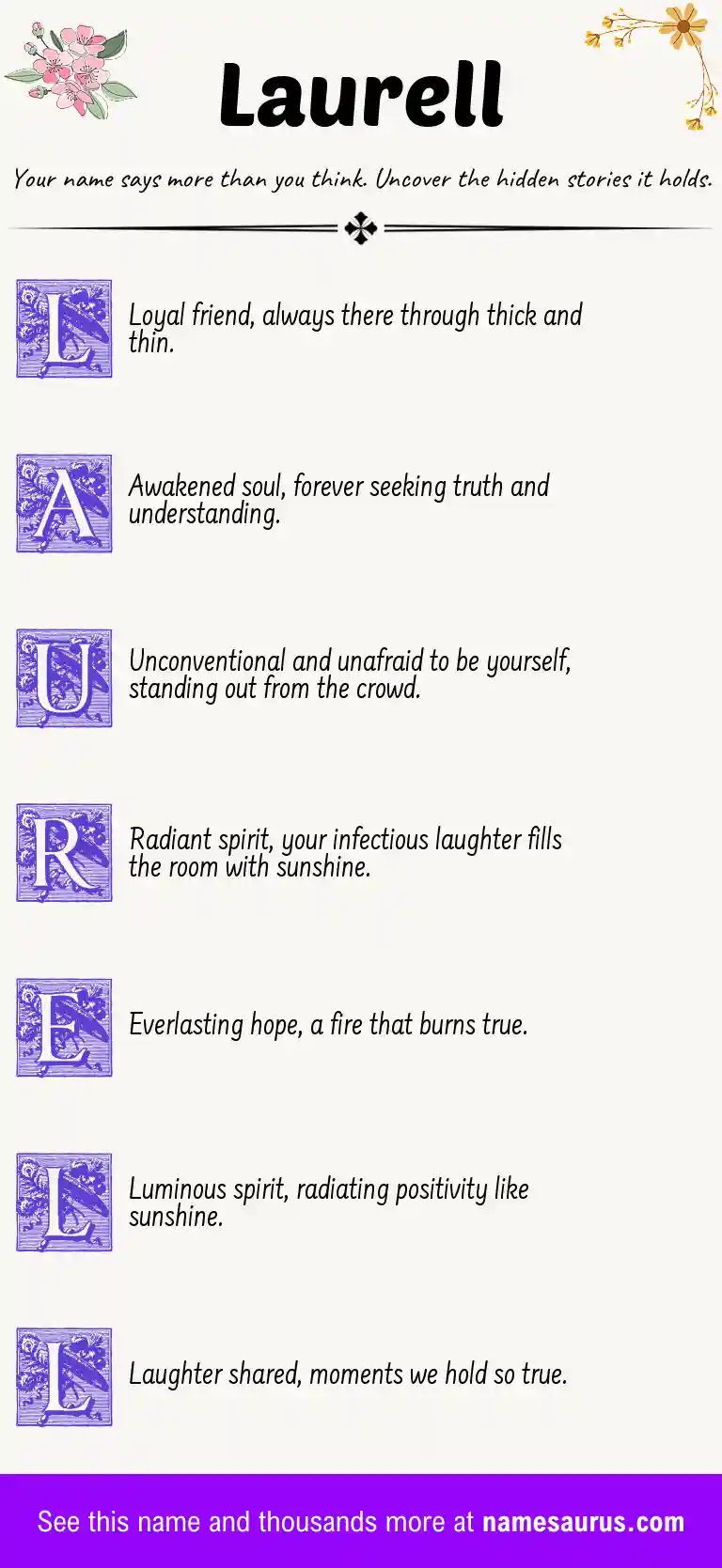 Acrostic poem about Laurell.