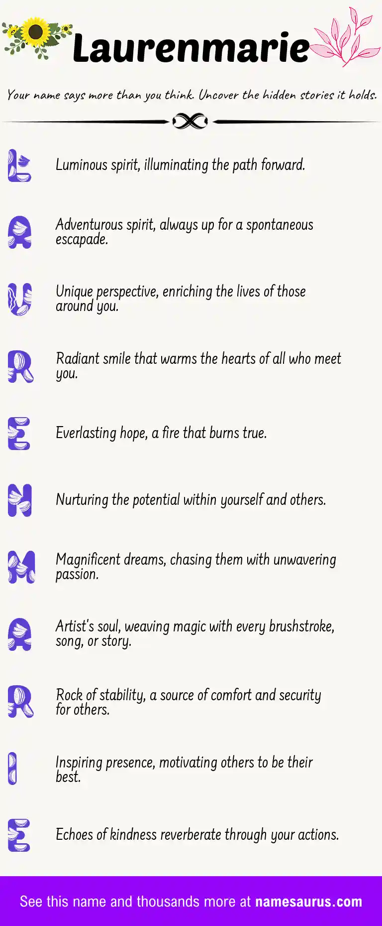 Acrostic poem about Laurenmarie.