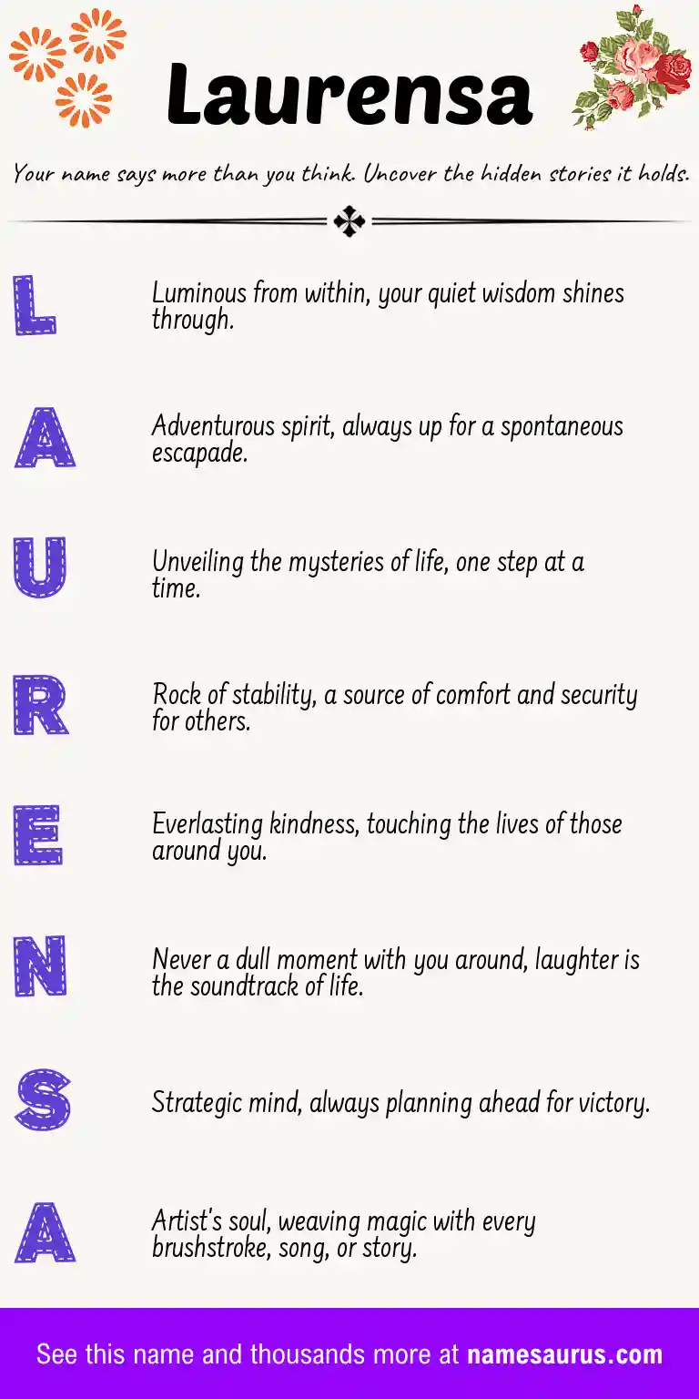 Acrostic poem about Laurensa.