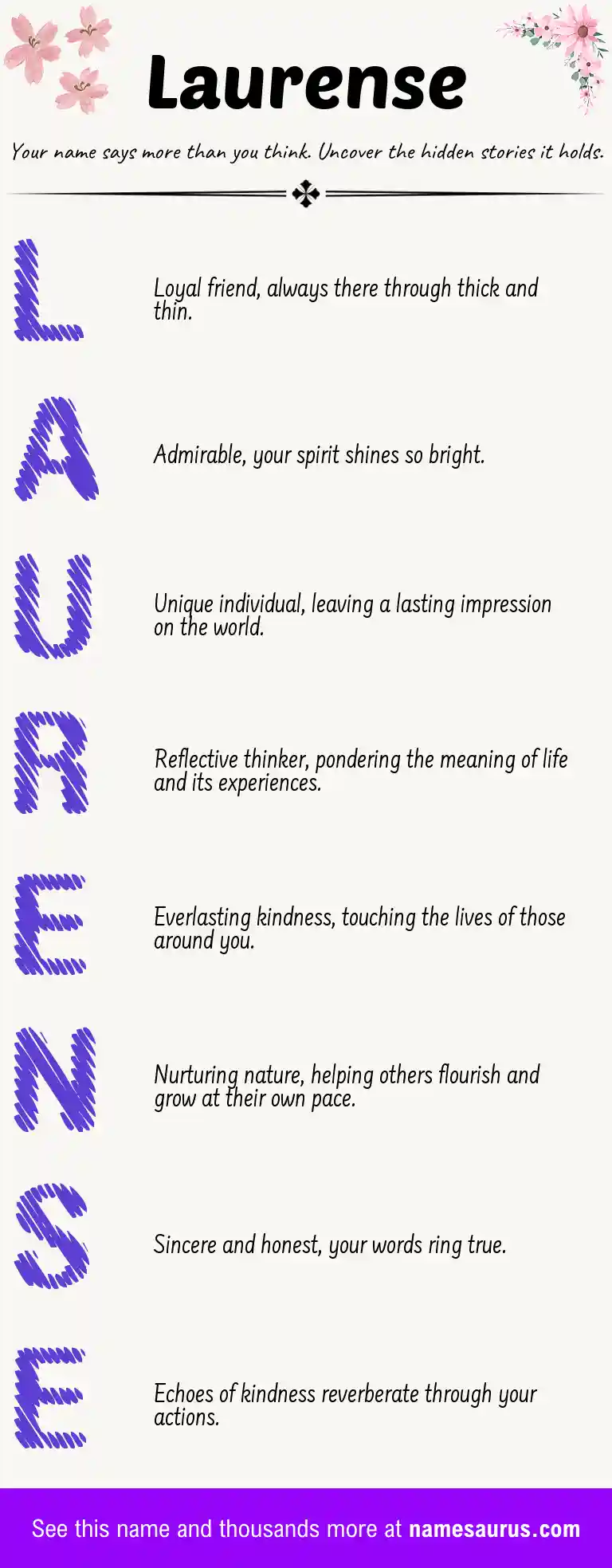 Acrostic poem about Laurense.