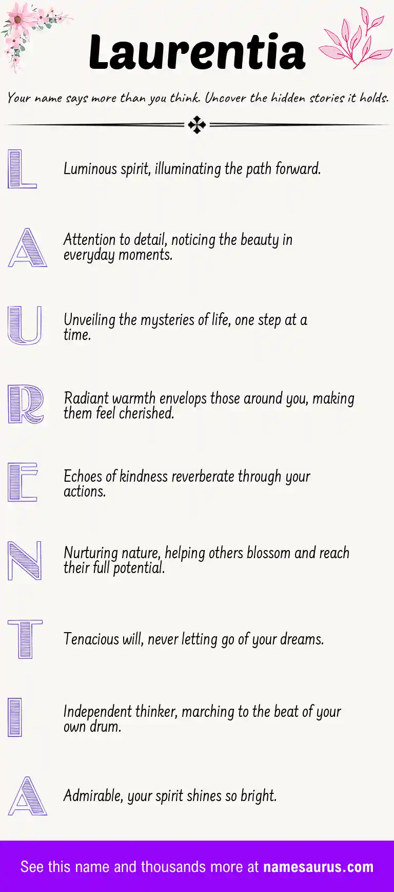 Acrostic poem about Laurentia.