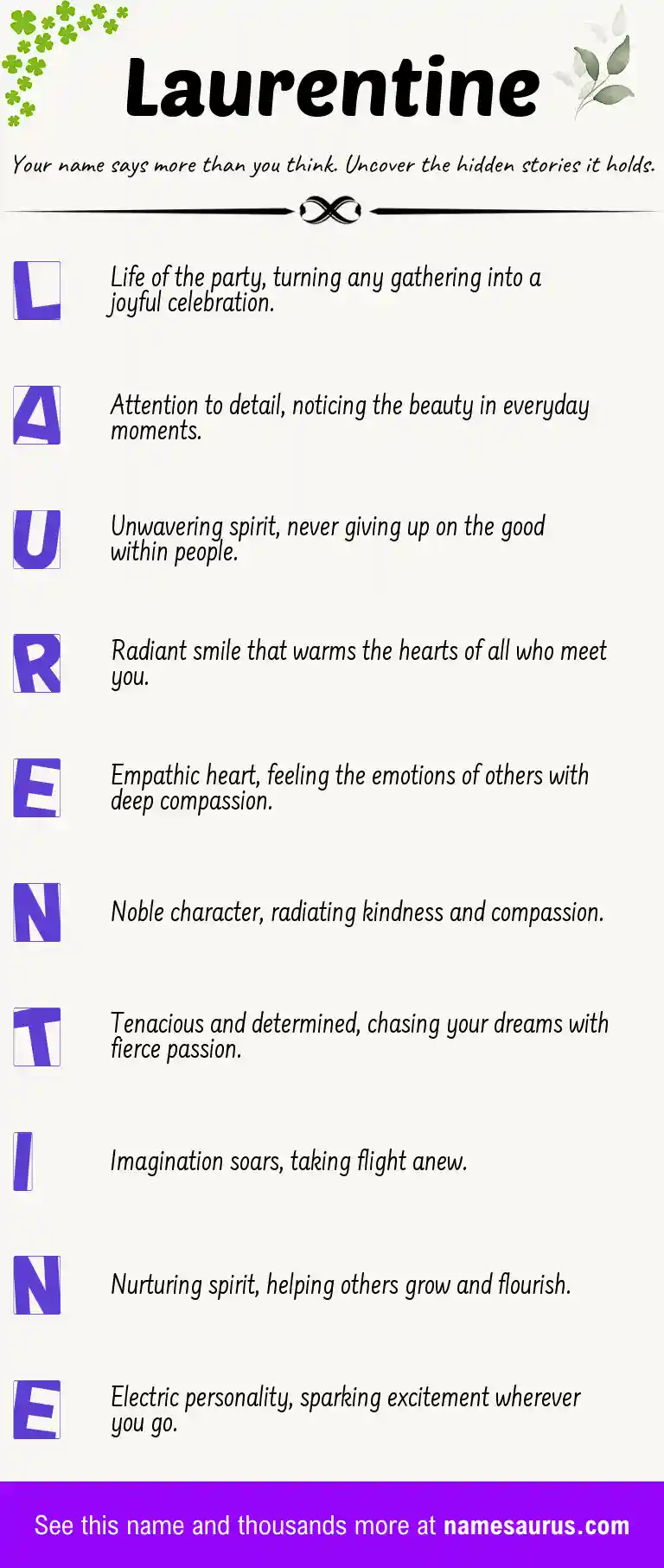 Acrostic poem about Laurentine.