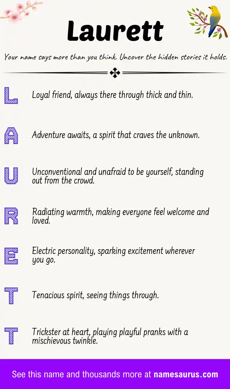 Acrostic poem about Laurett.