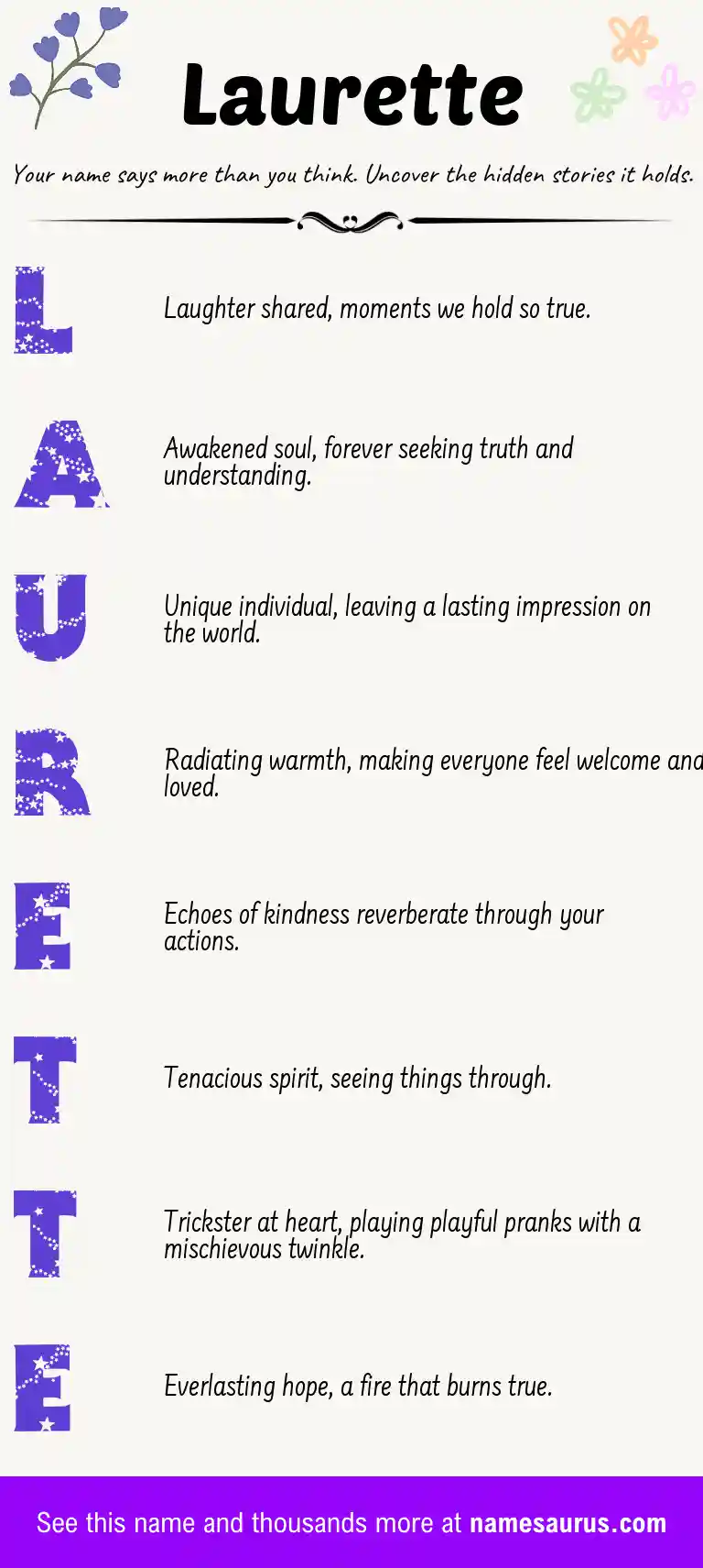 Acrostic poem about Laurette.