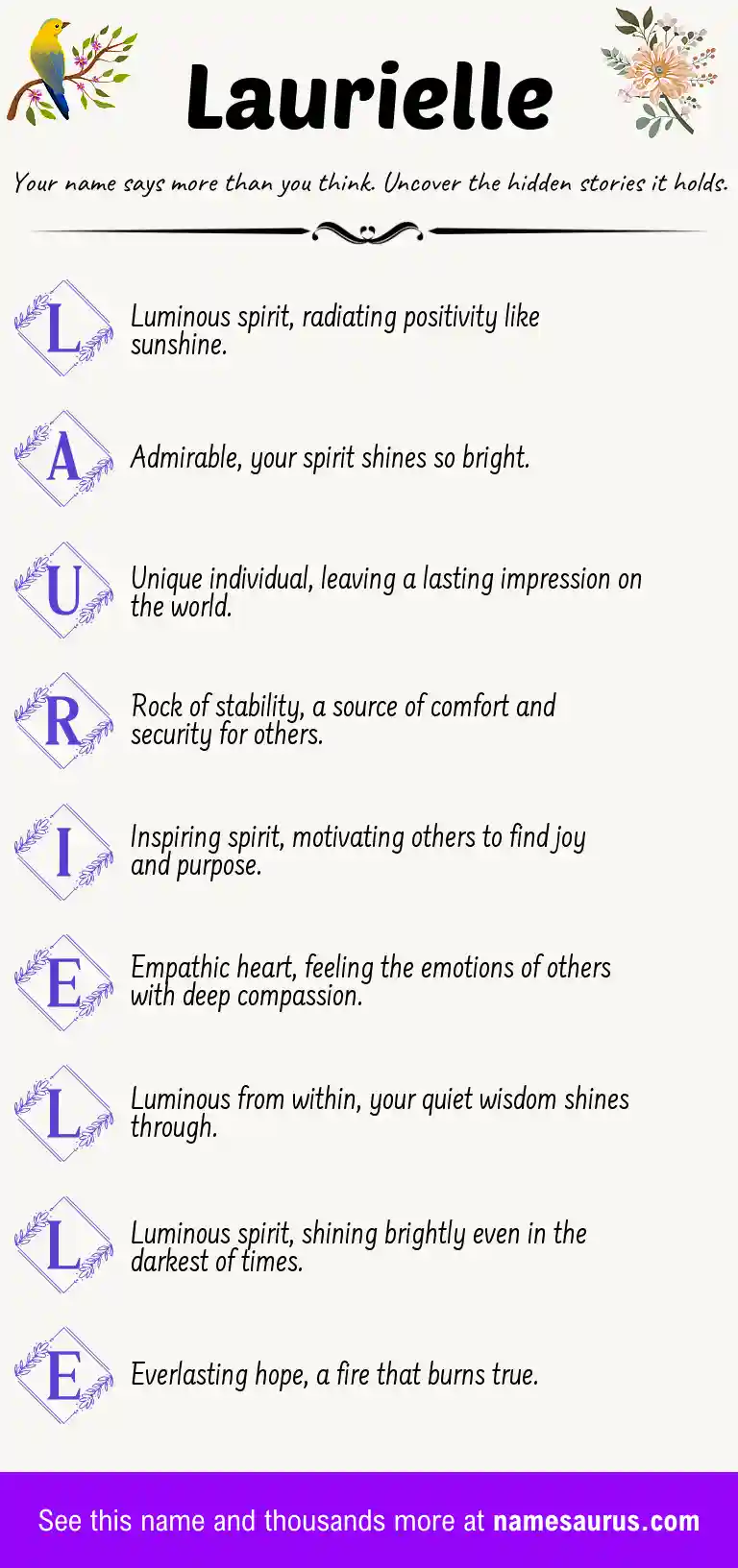 Acrostic poem about Laurielle.