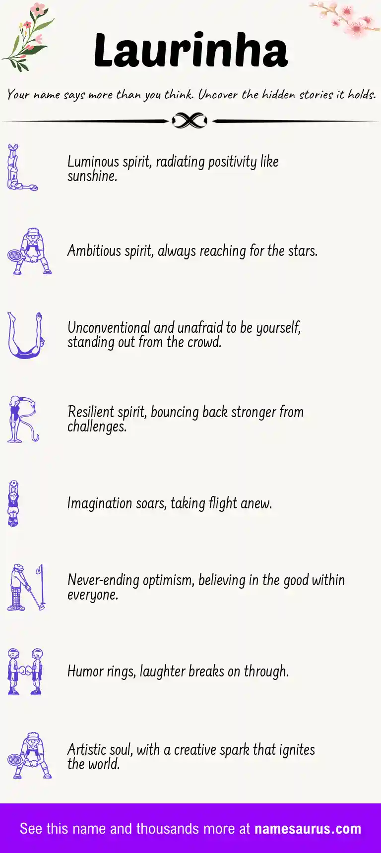 Acrostic poem about Laurinha.