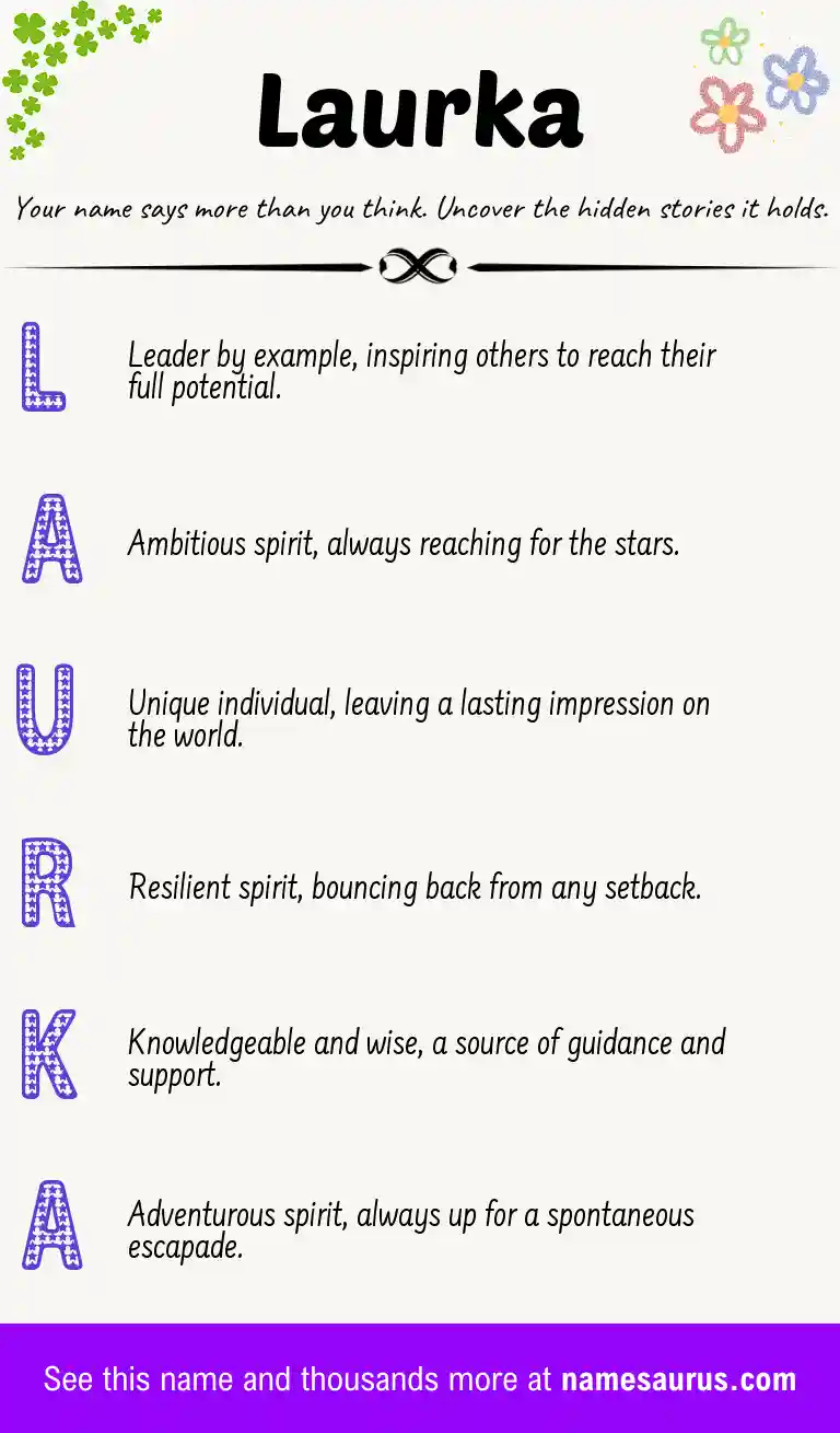 Acrostic poem about Laurka.