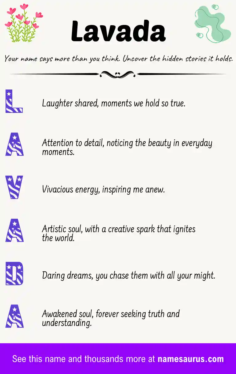 Acrostic poem about Lavada.