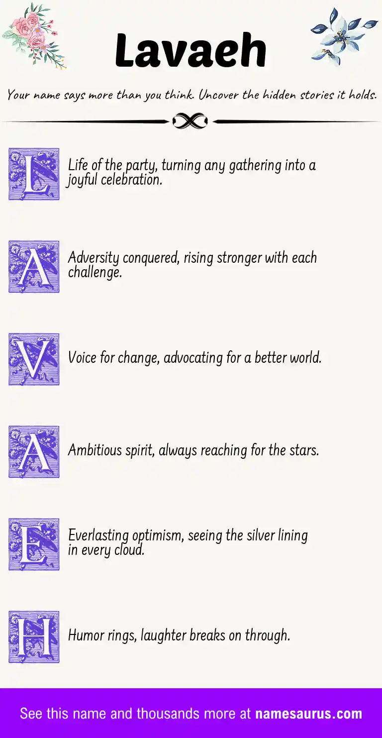 Acrostic poem about Lavaeh.