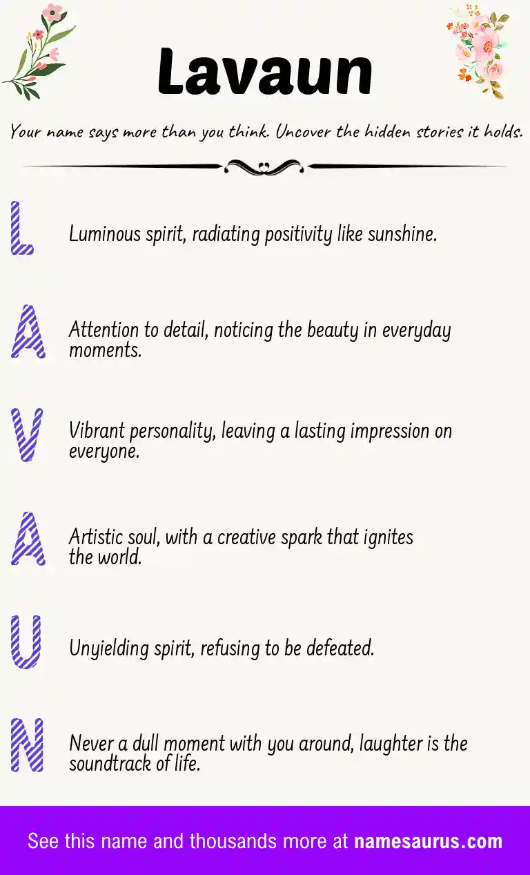 Acrostic poem about Lavaun.