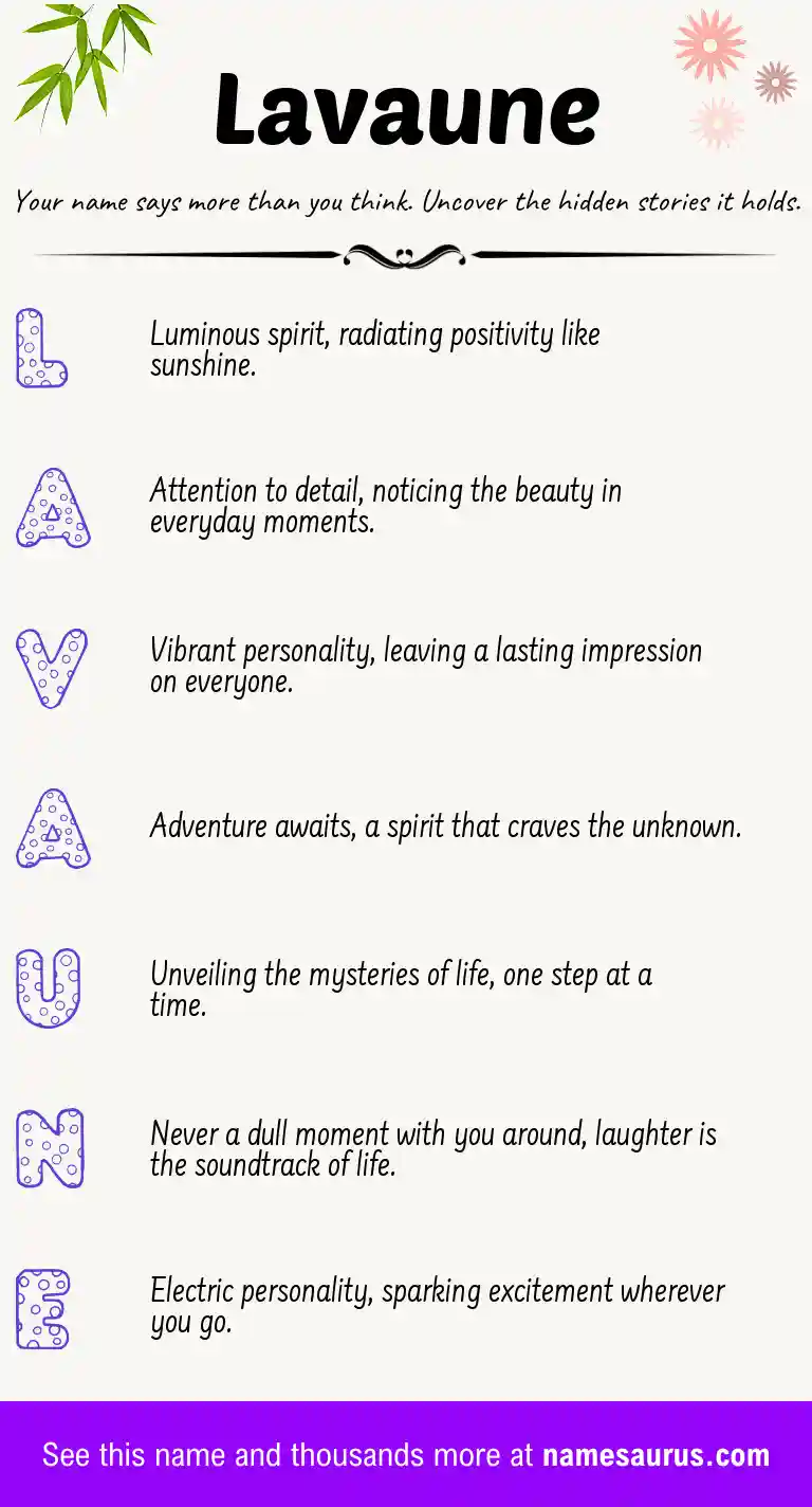 Acrostic poem about Lavaune.