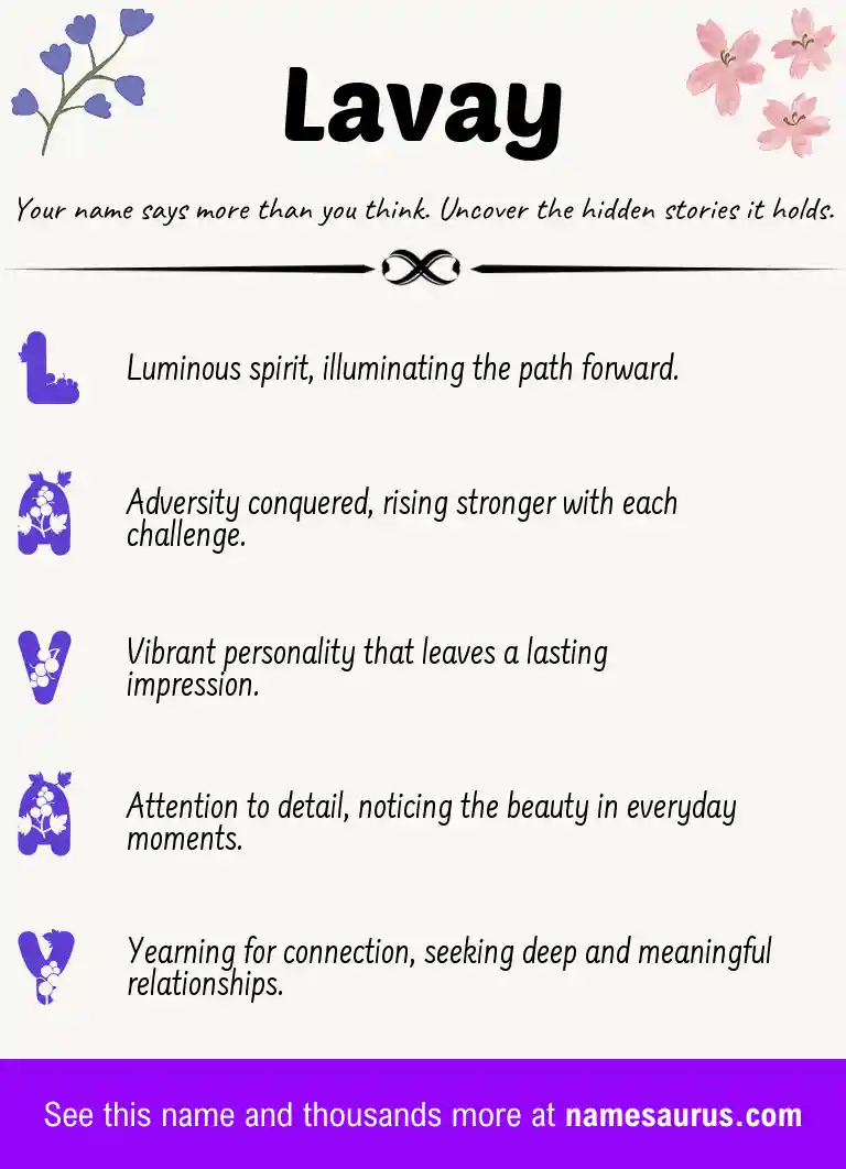 Acrostic poem about Lavay.