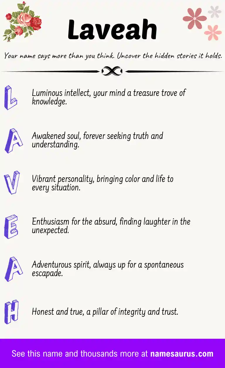 Acrostic poem about Laveah.