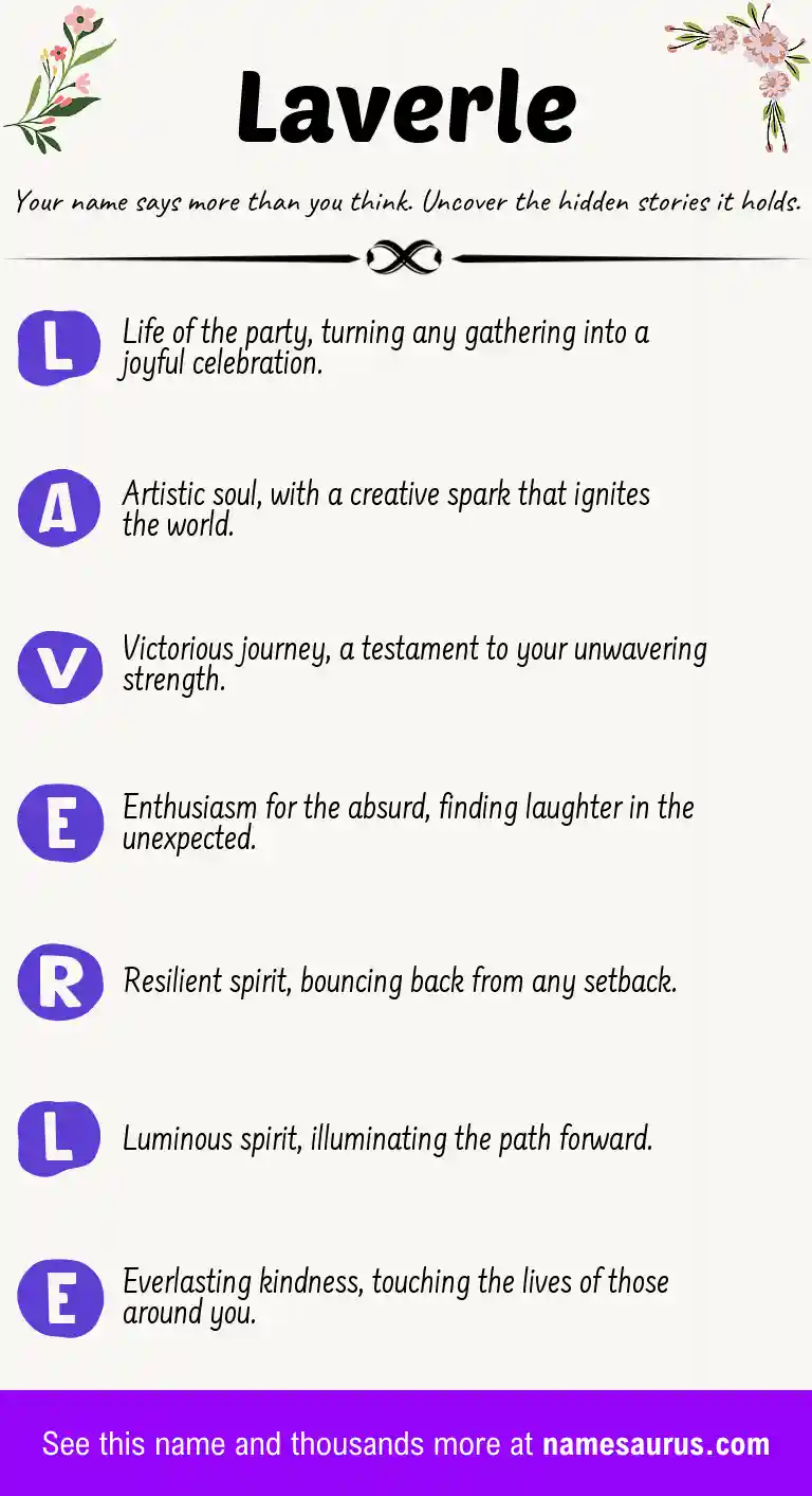 Acrostic poem about Laverle.