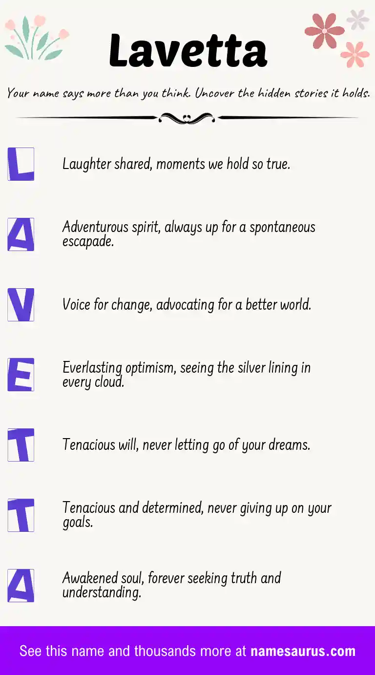Acrostic poem about Lavetta.