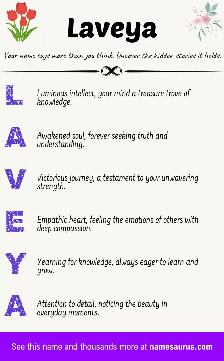 Acrostic poem about Laveya.