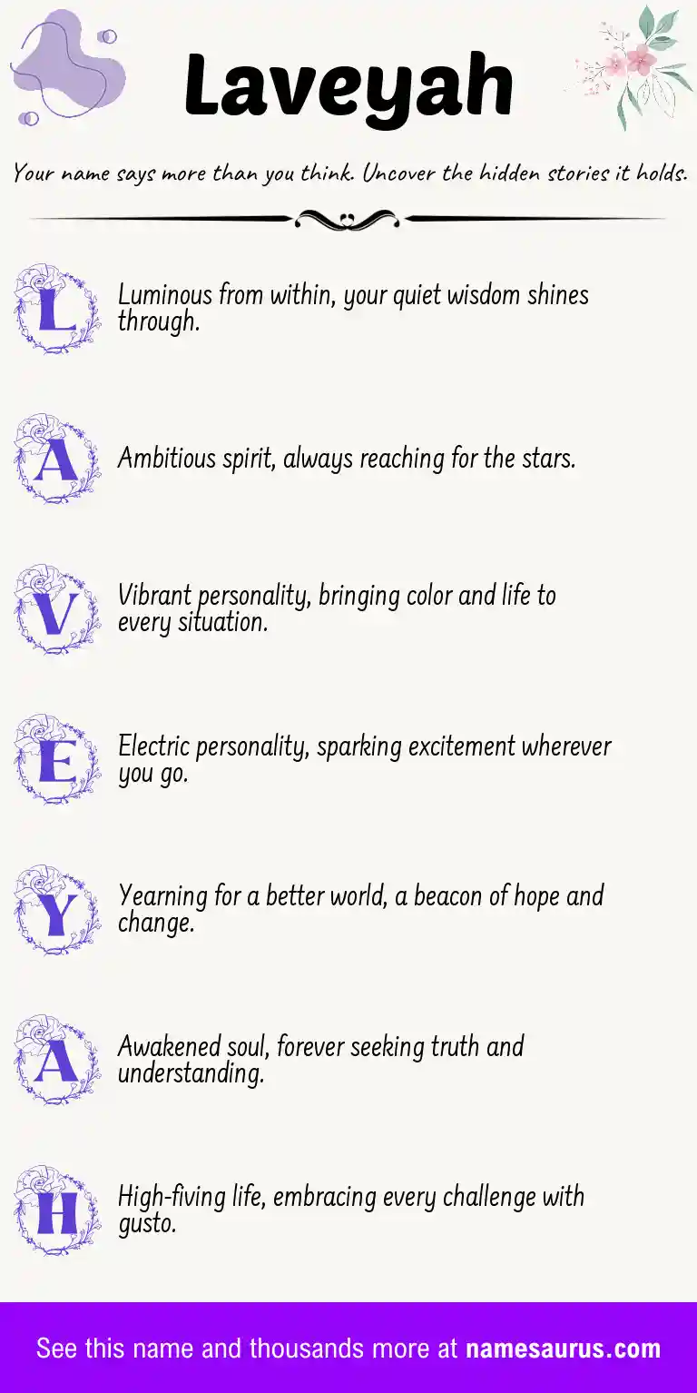 Acrostic poem about Laveyah.
