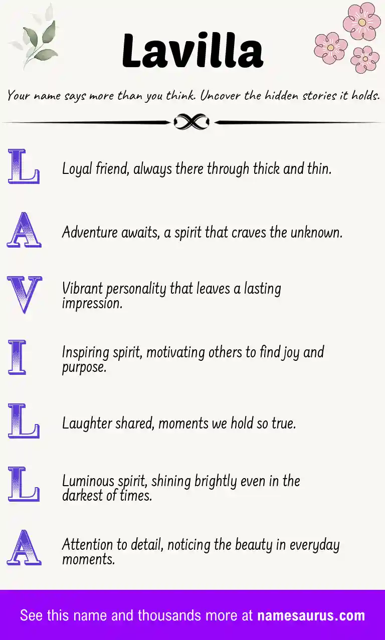 Acrostic poem about Lavilla.