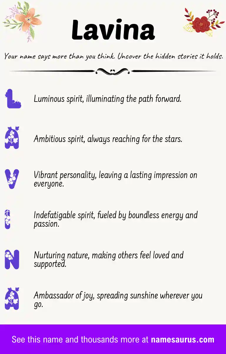 Acrostic poem about Lavina.