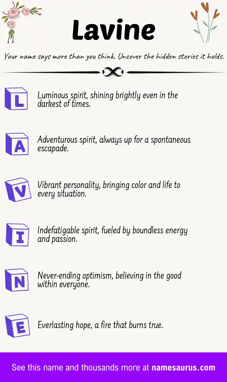 Acrostic poem about Lavine.
