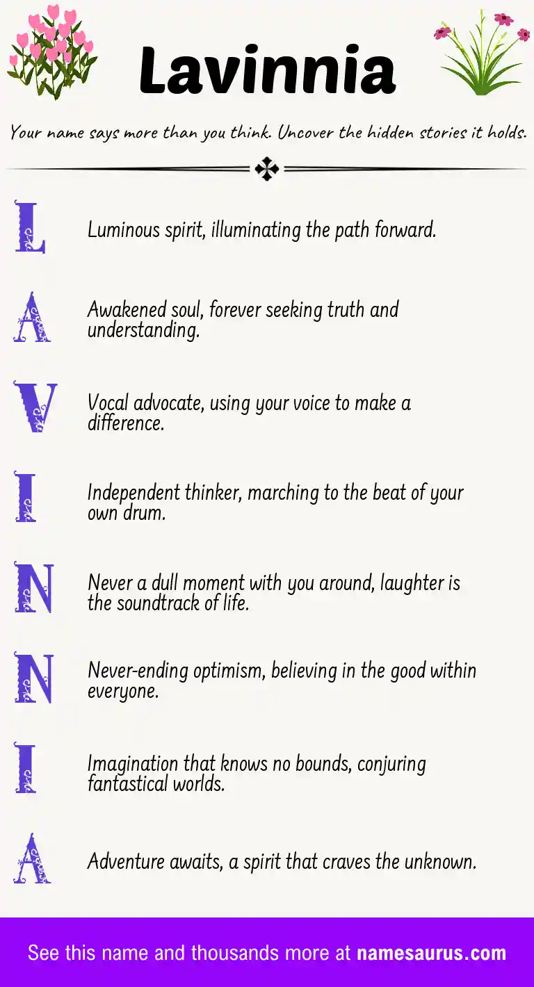 Acrostic poem about Lavinnia.