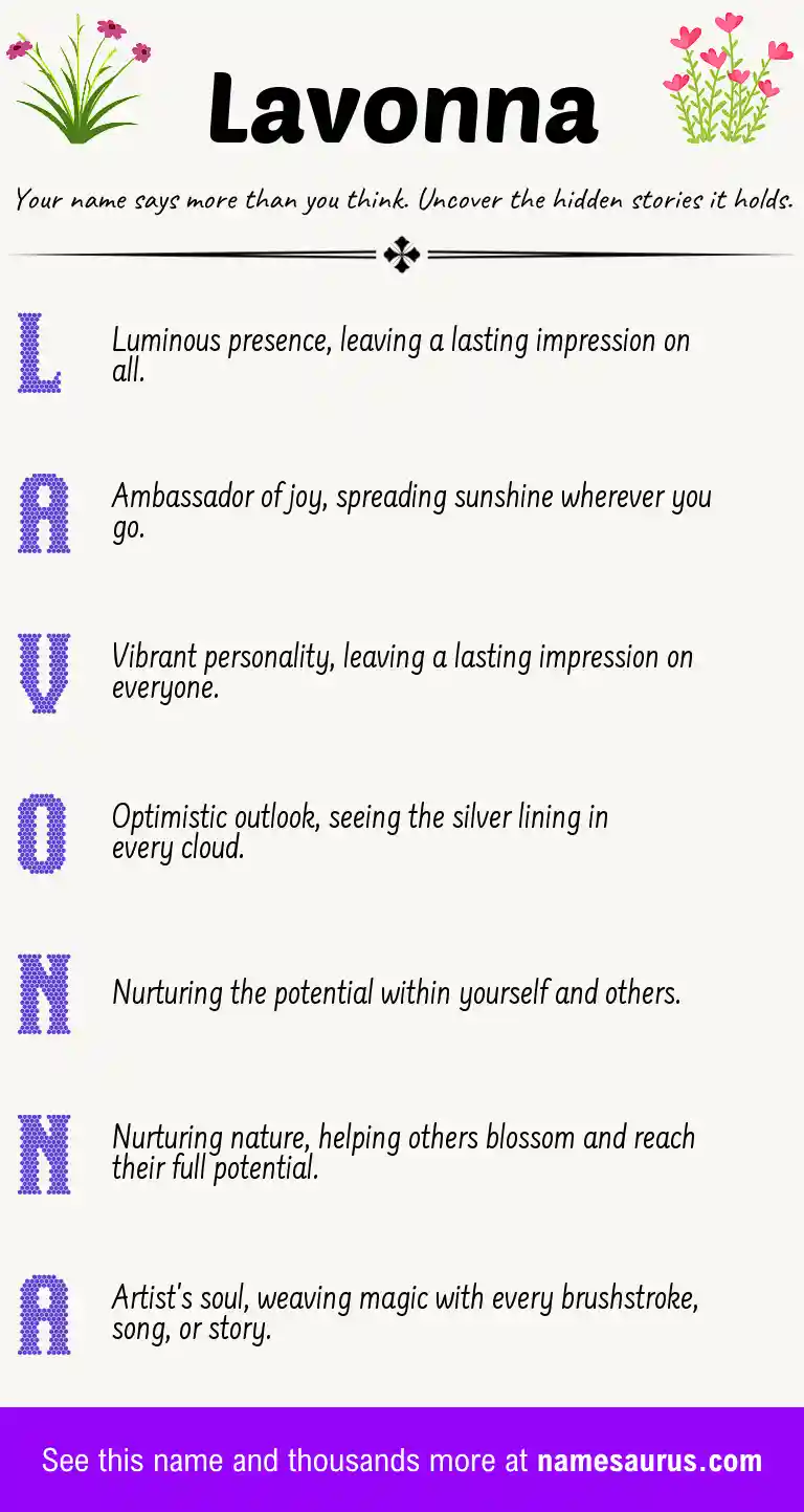 Acrostic poem about Lavonna.