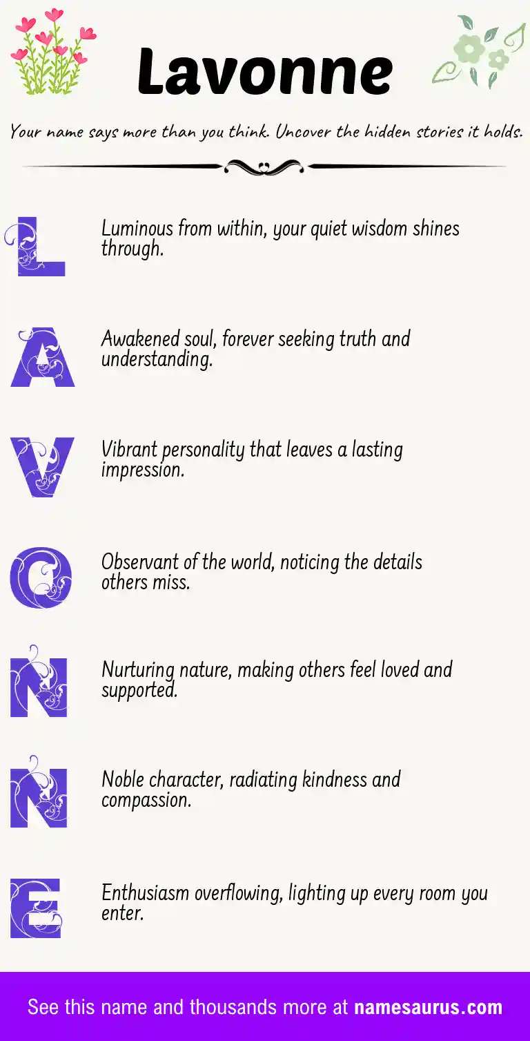 Acrostic poem about Lavonne.