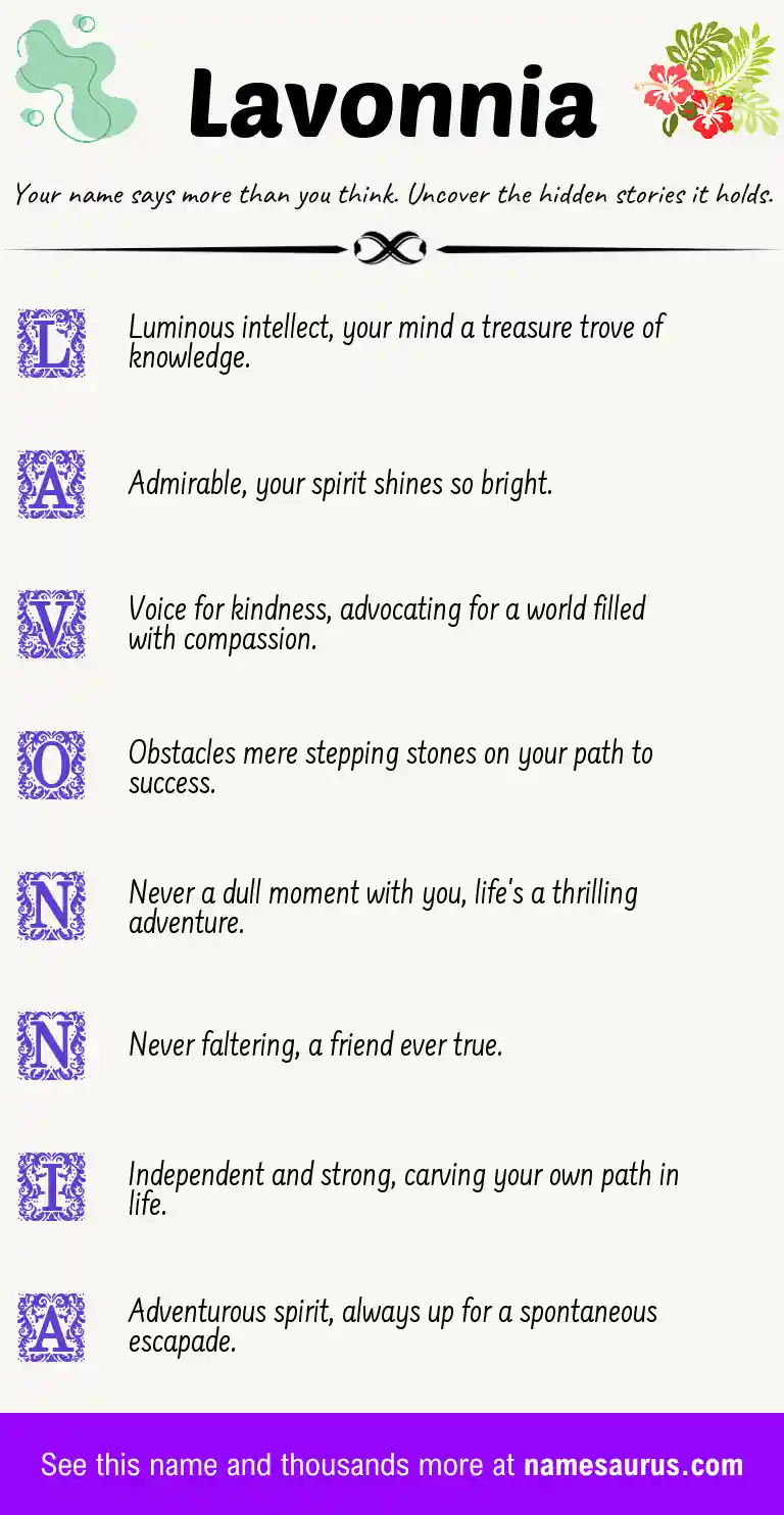 Acrostic poem about Lavonnia.