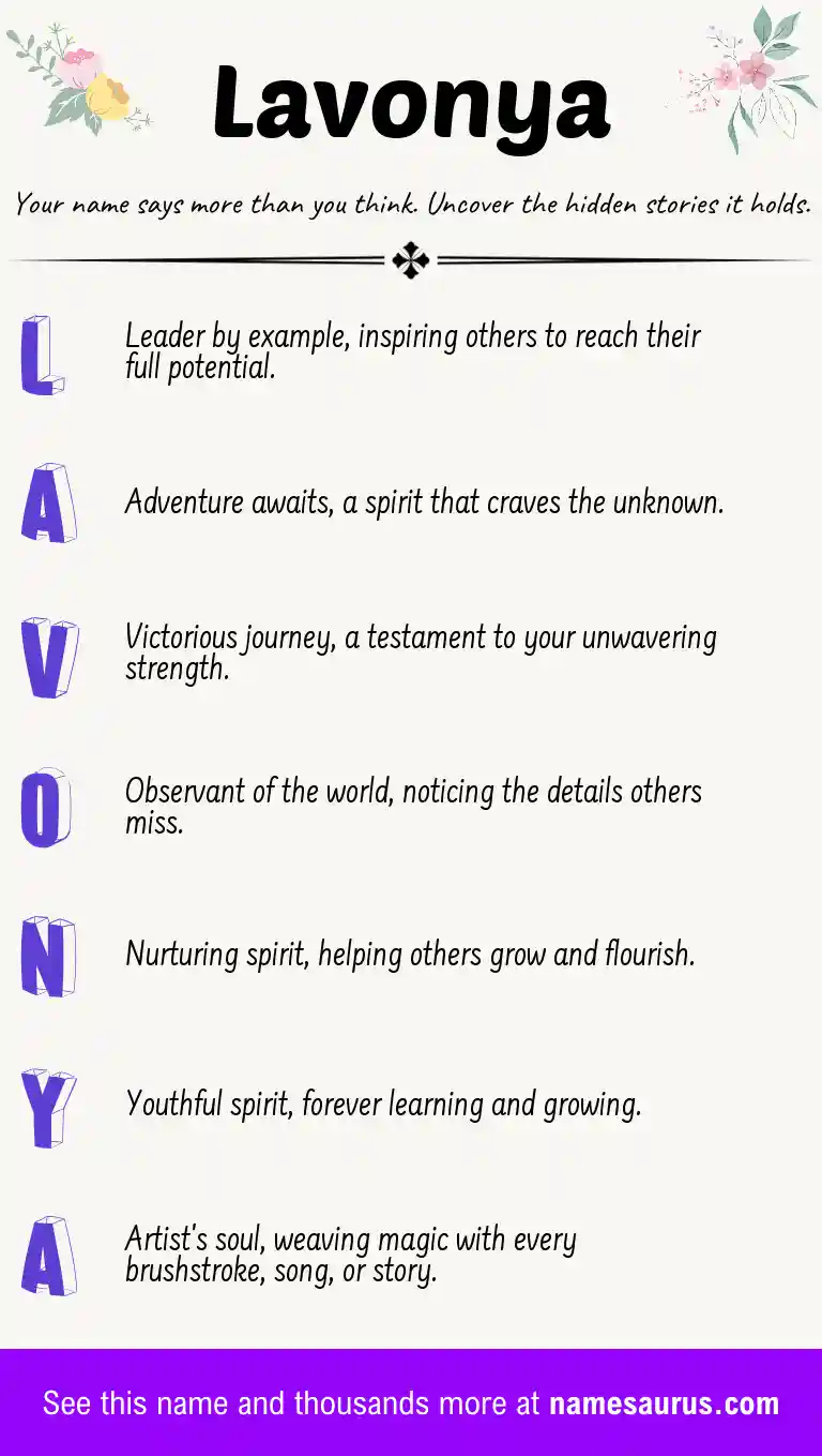 Acrostic poem about Lavonya.