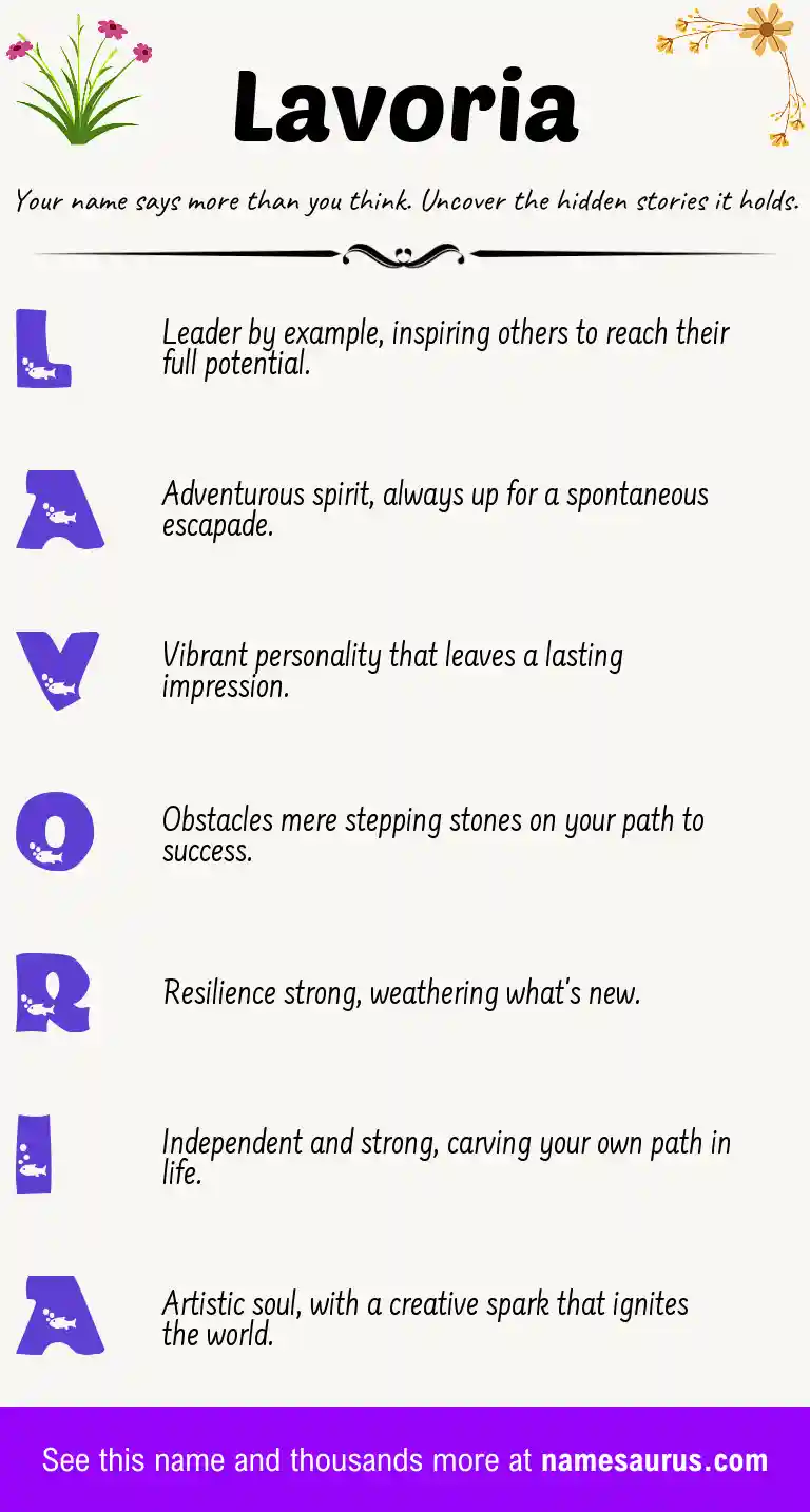 Acrostic poem about Lavoria.