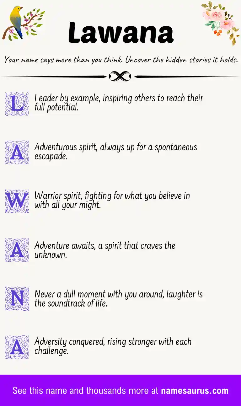 Acrostic poem about Lawana.