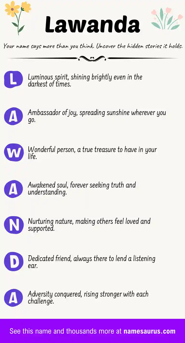 Acrostic poem about Lawanda.