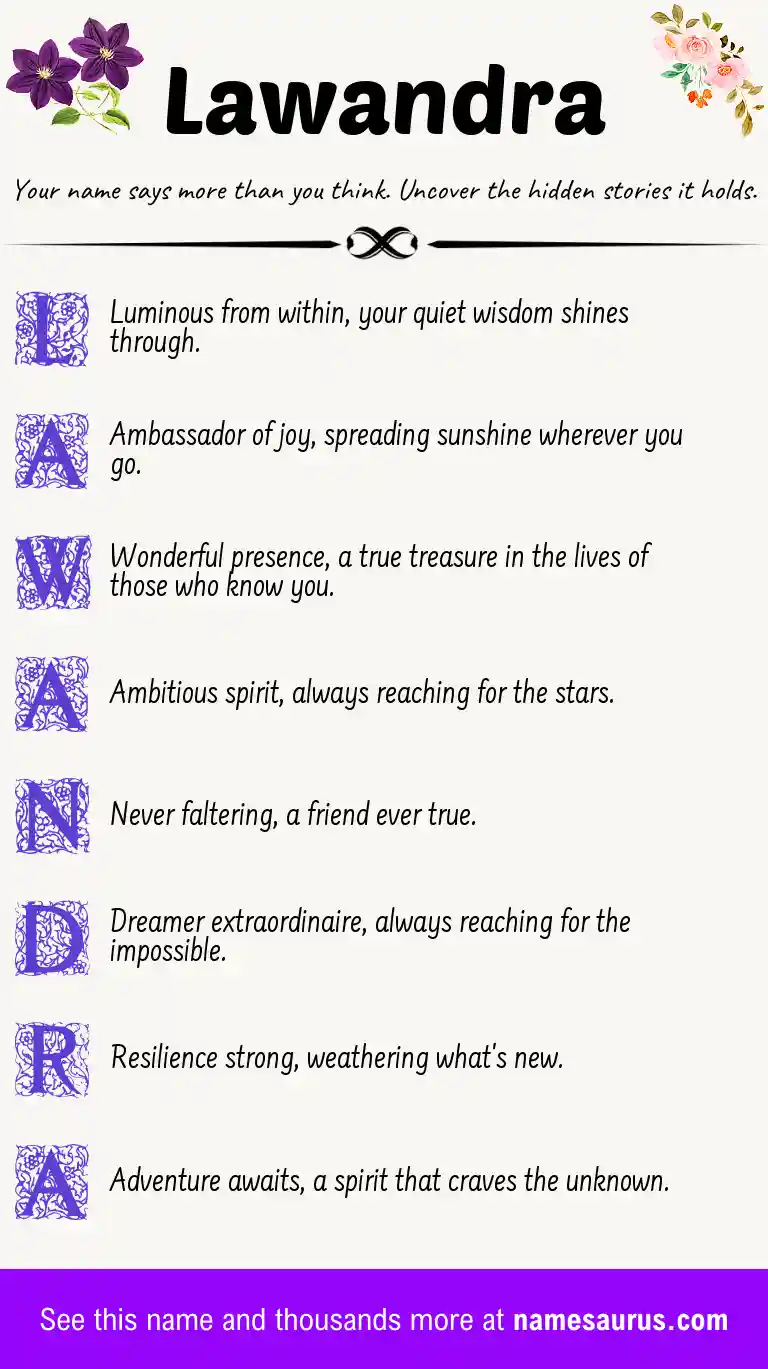 Acrostic poem about Lawandra.