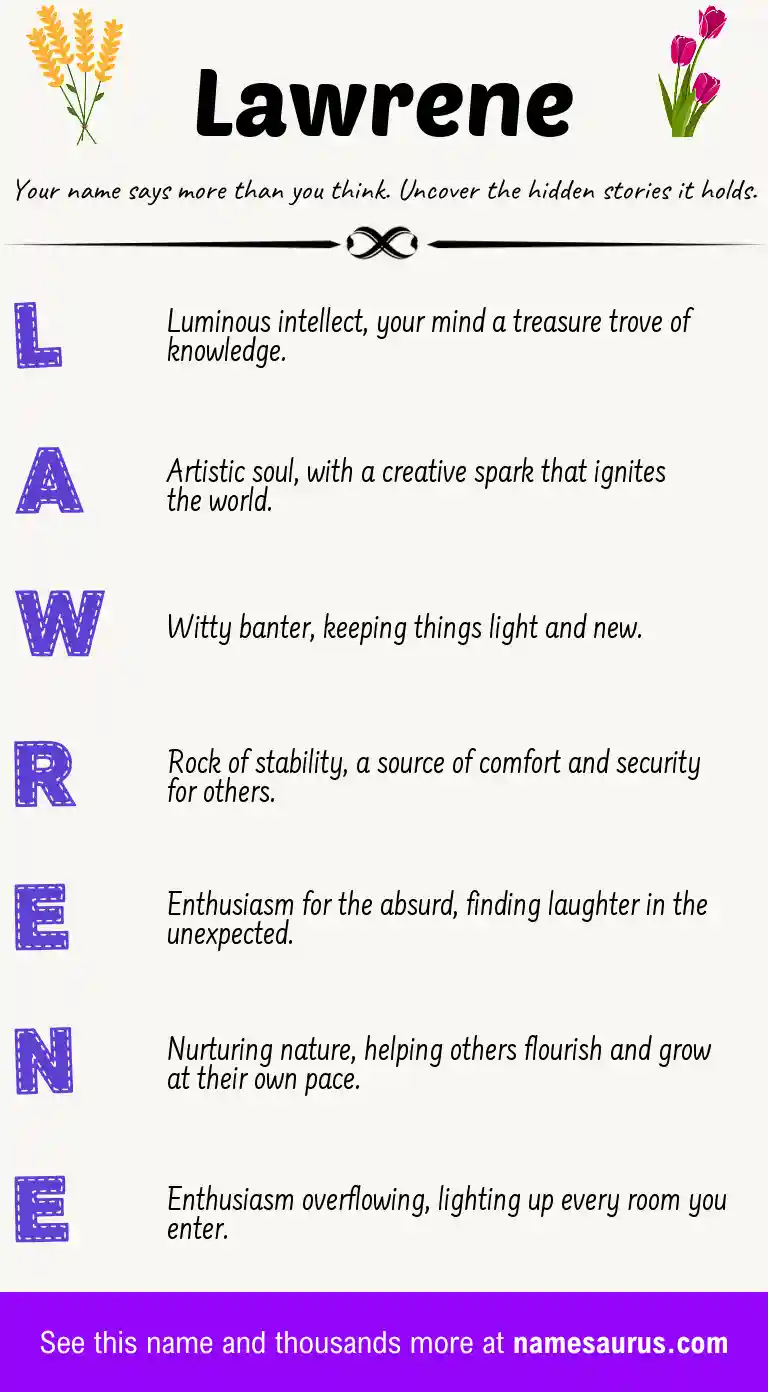 Acrostic poem about Lawrene.