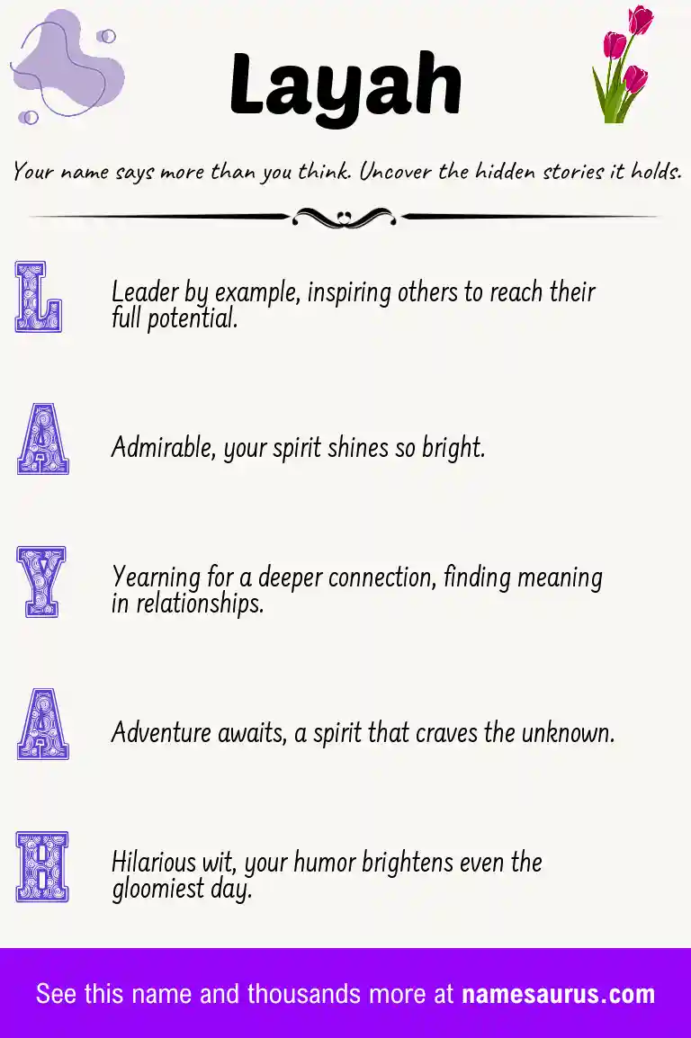 Acrostic poem about Layah.