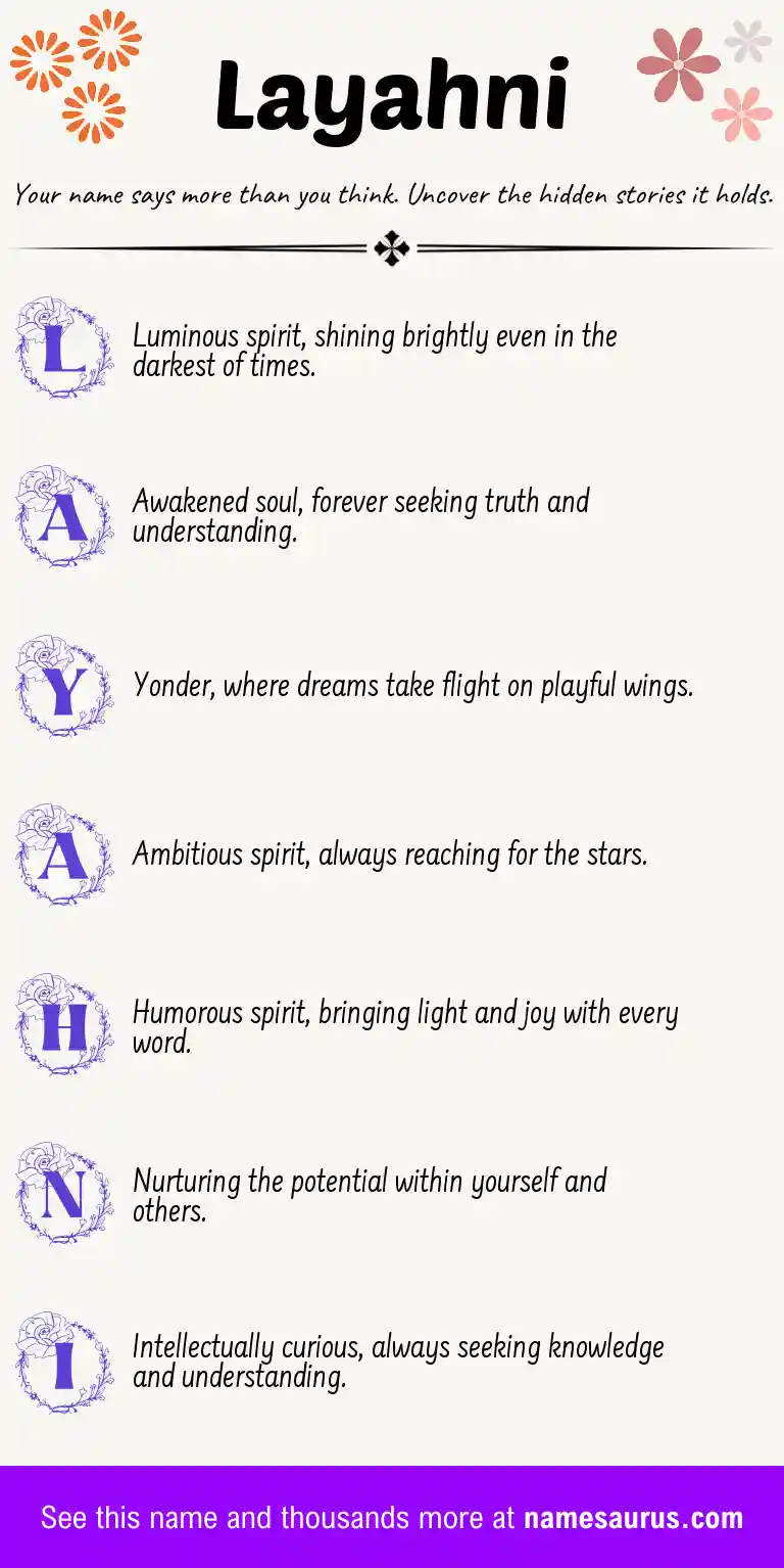 Acrostic poem about Layahni.
