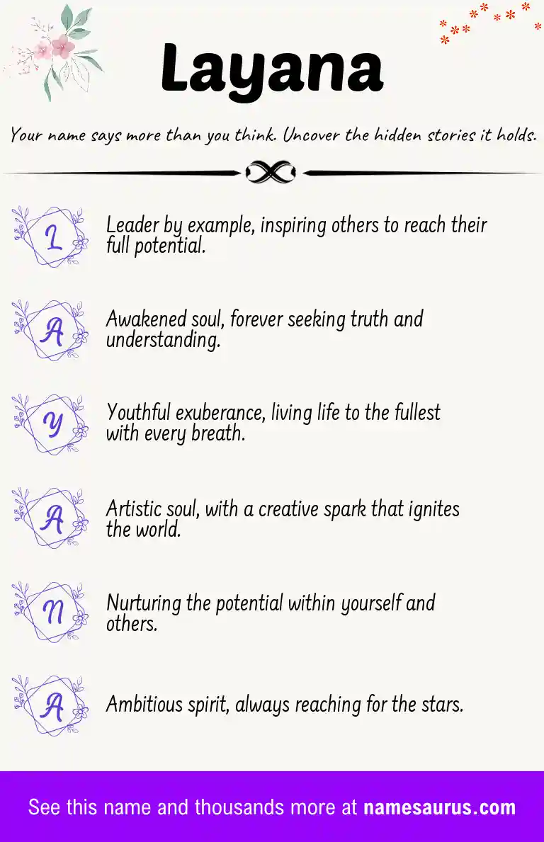 Acrostic poem about Layana.