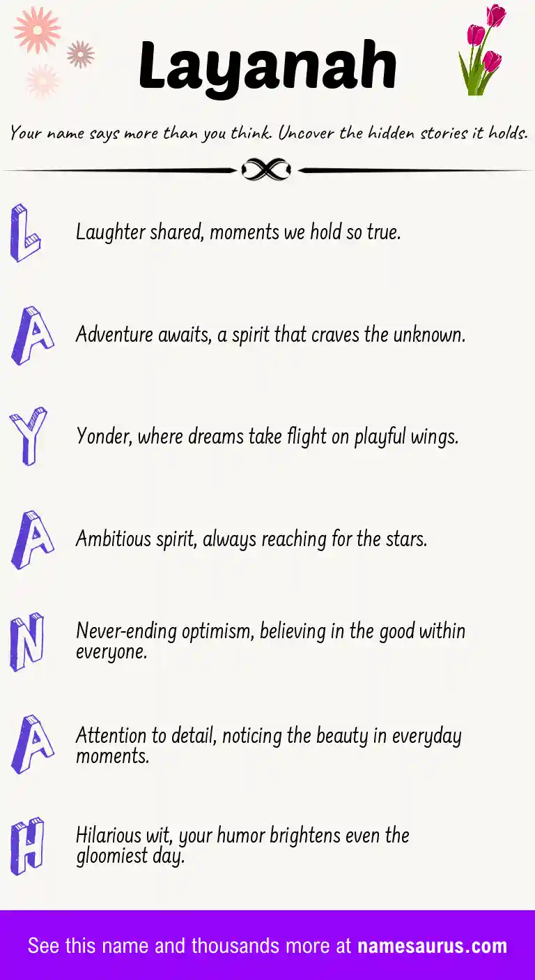 Acrostic poem about Layanah.