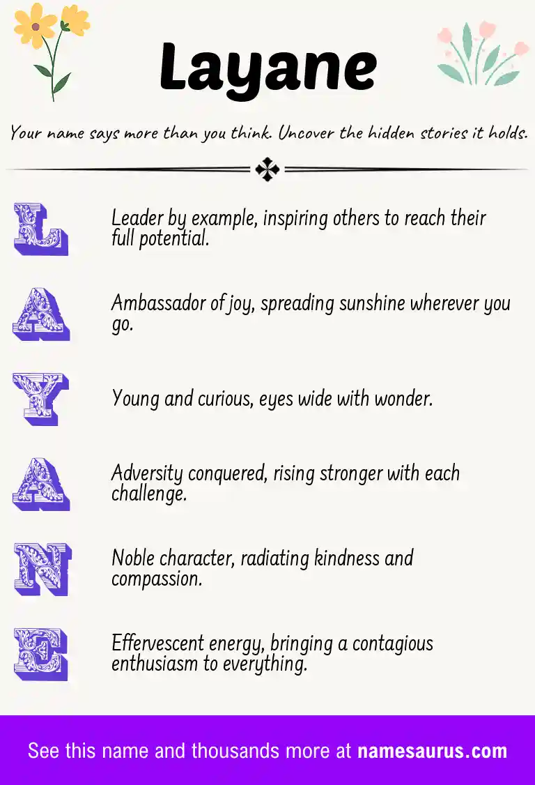 Acrostic poem about Layane.