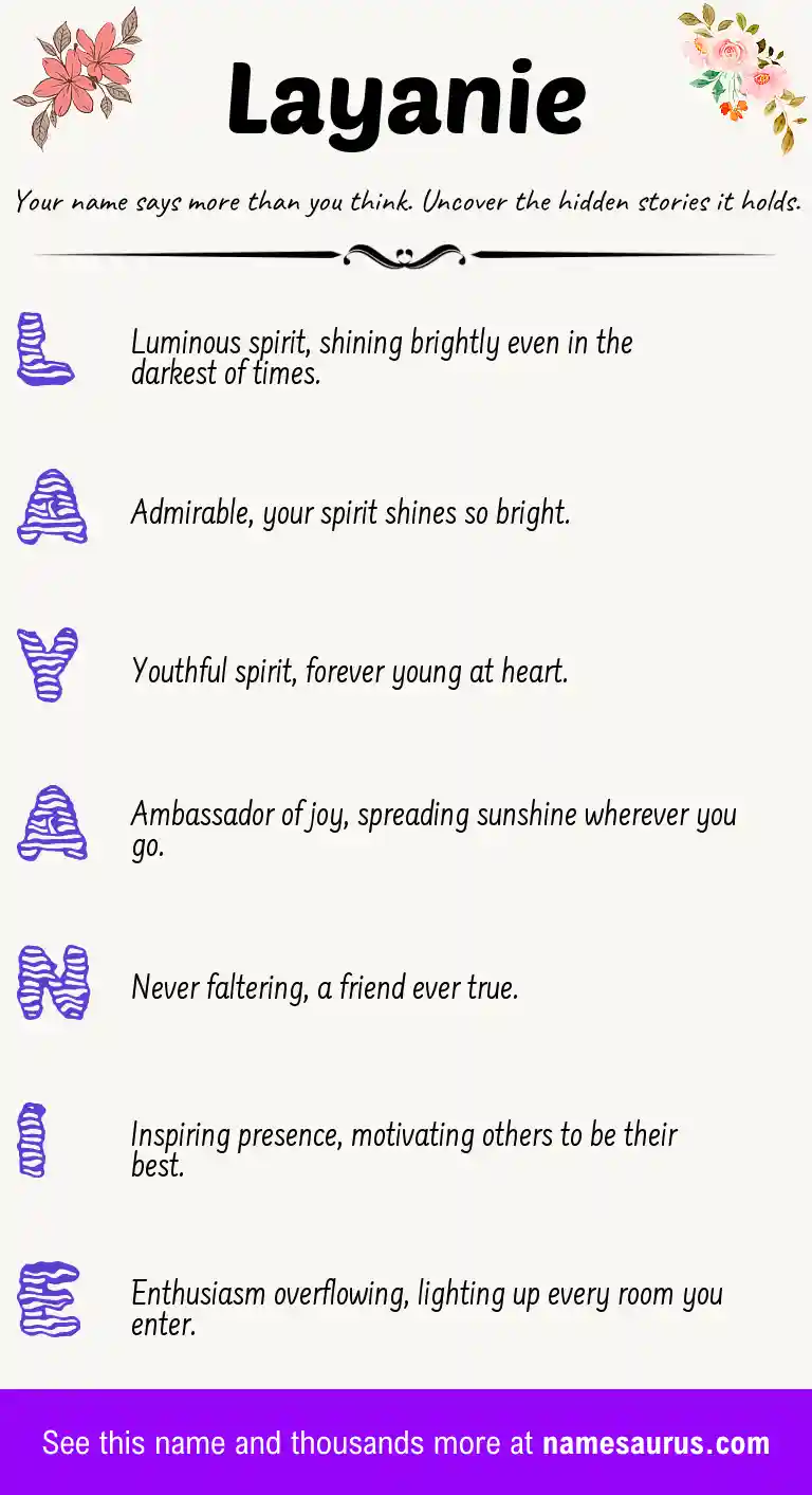 Acrostic poem about Layanie.