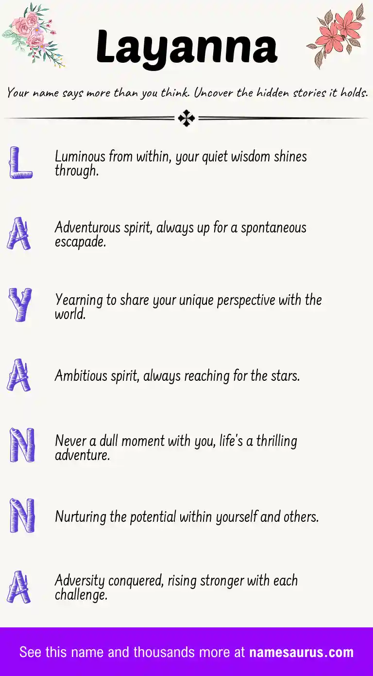 Acrostic poem about Layanna.