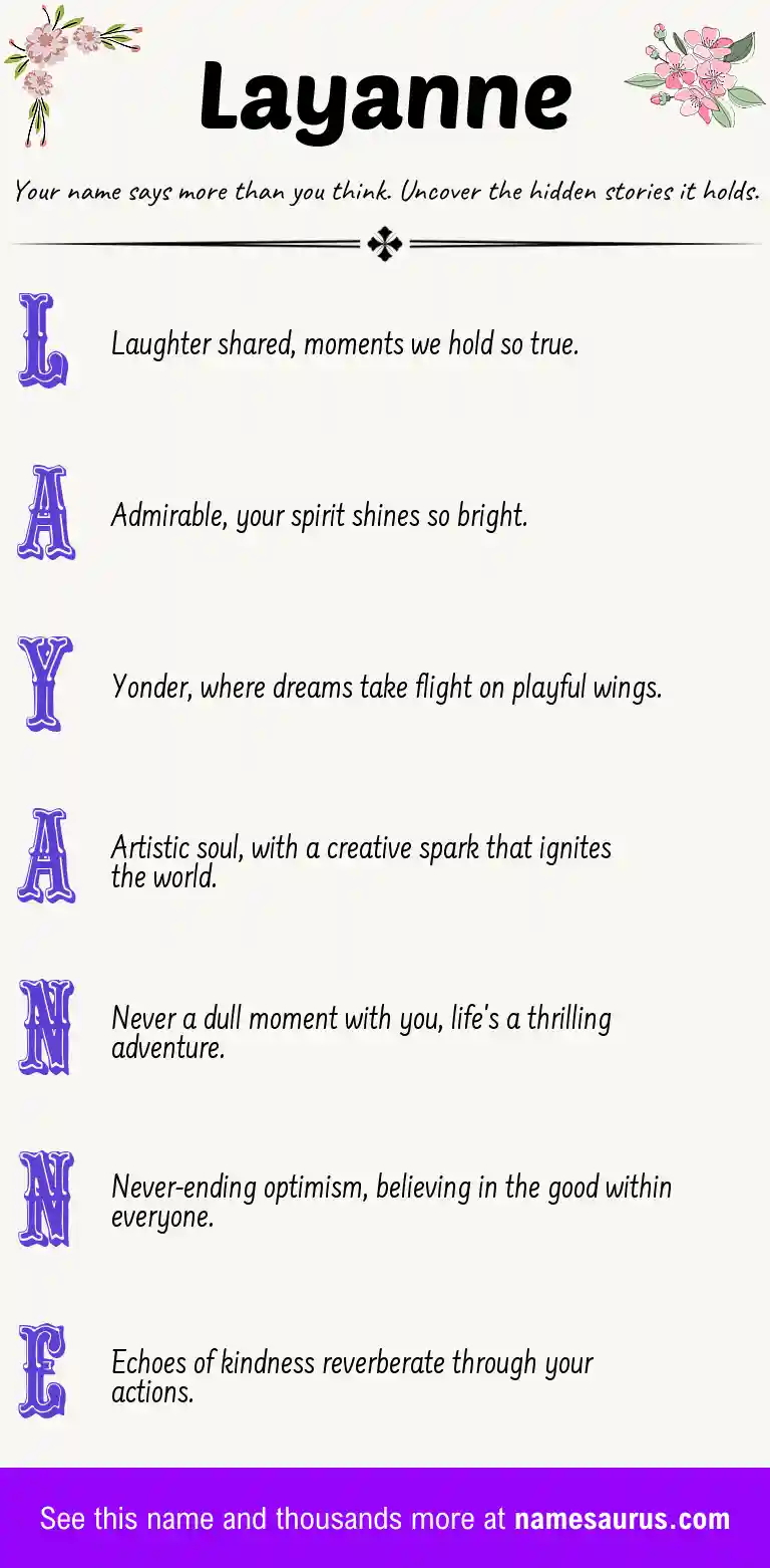 Acrostic poem about Layanne.