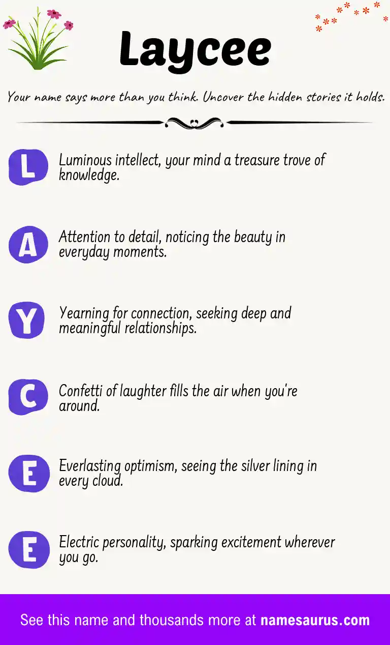 Acrostic poem about Laycee.