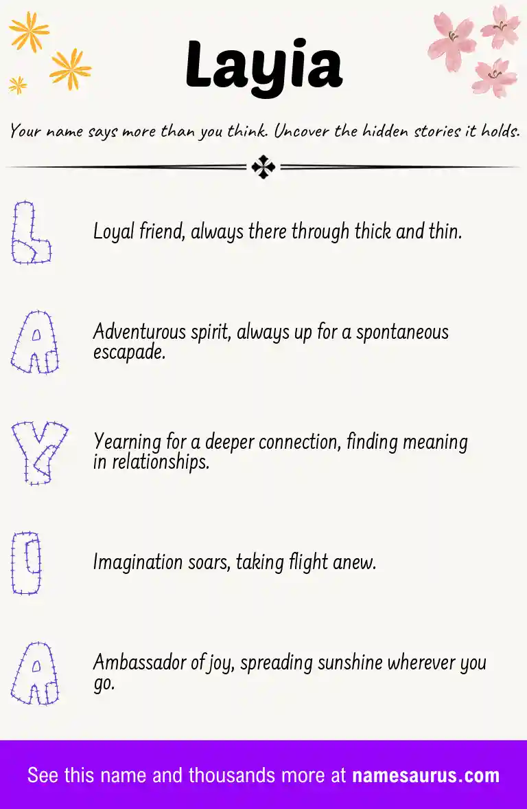 Acrostic poem about Layia.