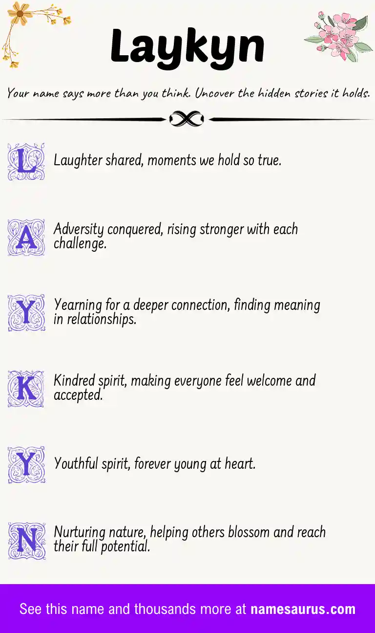 Acrostic poem about Laykyn.