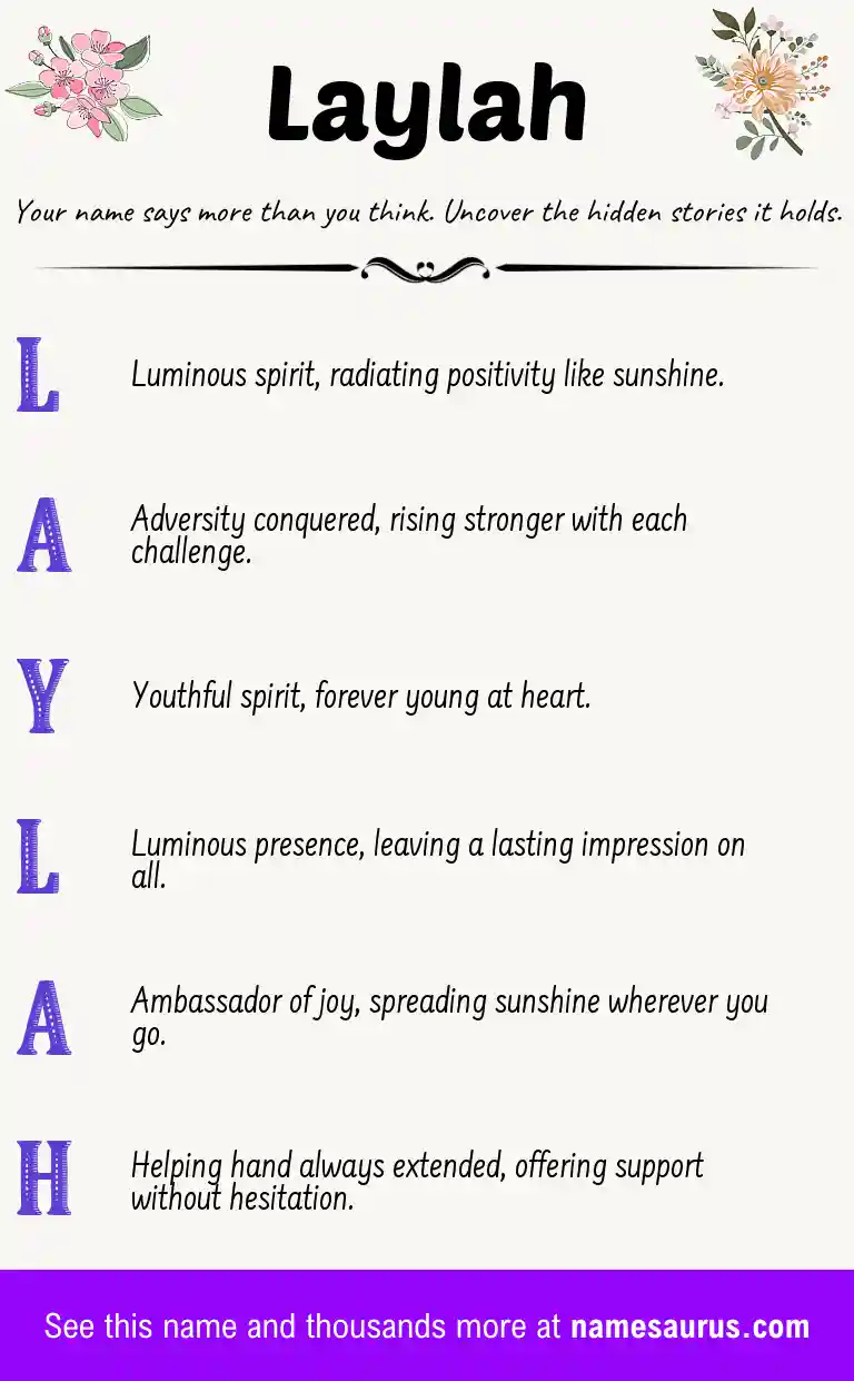 Acrostic poem about Laylah.
